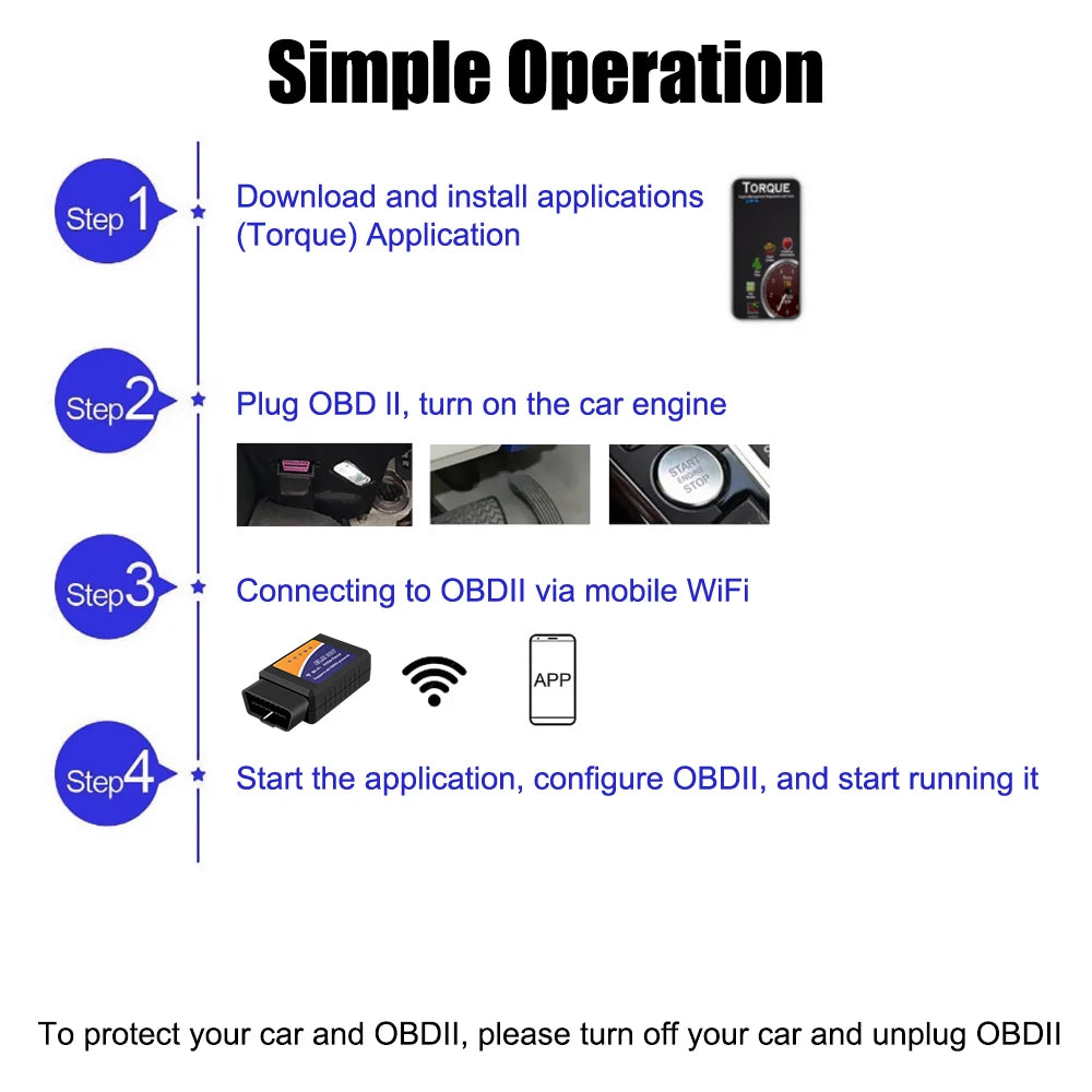 ELM327 WiFi V1.5 OBD2 Car Diagnostic Scanner